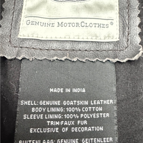 Harley-Davidson Women’s Brown Gray Goatskin Leather Jacket Fur Trim Hood Medium - Picture 15 of 16